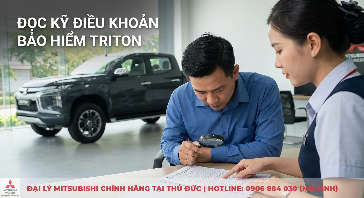 Điều khoản bảo hiểm xe Triton: kh&aacute;ch h&agrave;ng đọc kỹ hợp đồng bằng k&iacute;nh l&uacute;p, được tư vấn vi&ecirc;n giải th&iacute;ch r&otilde; r&agrave;ng