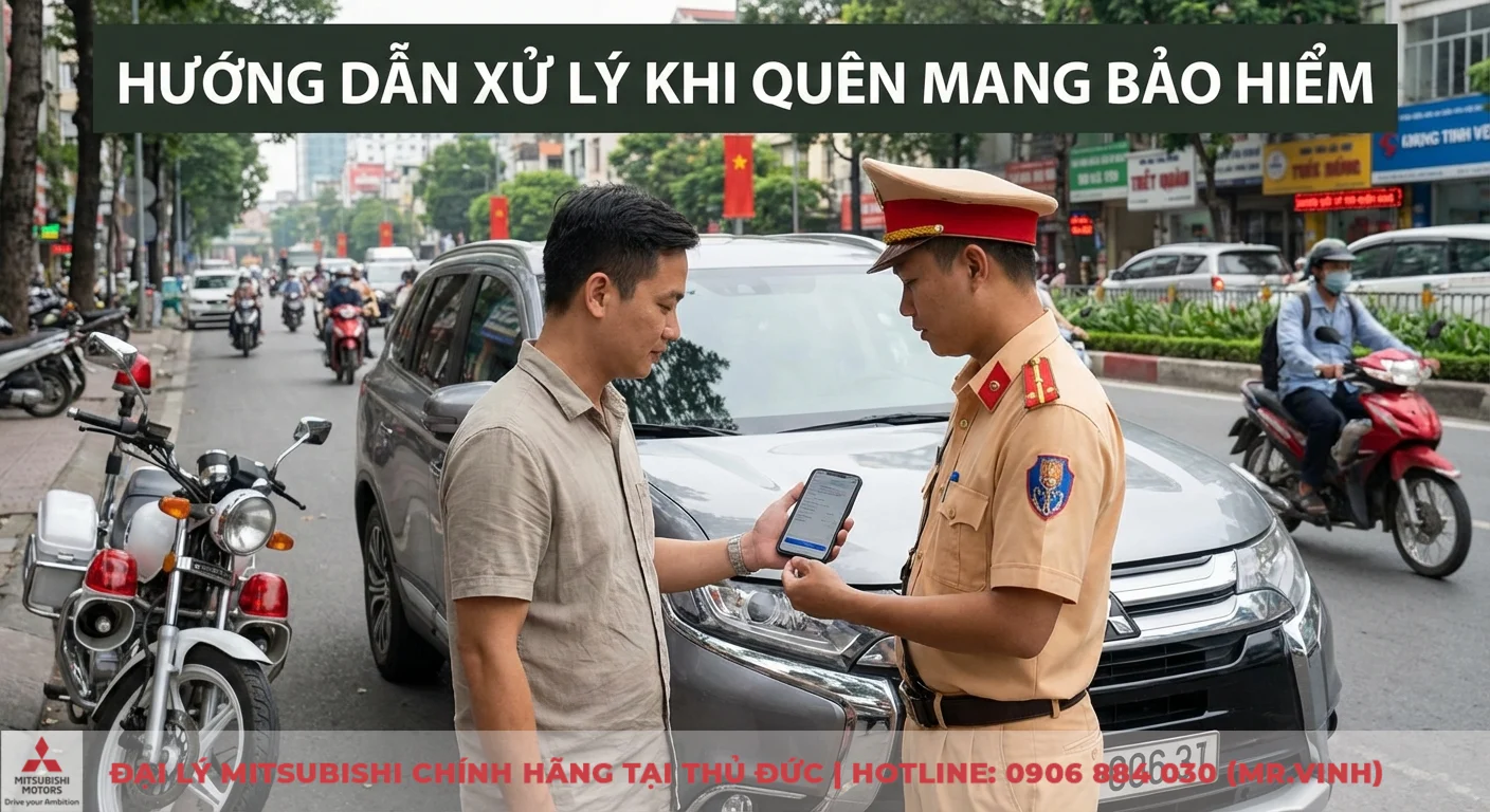 Hướng dẫn xử l&yacute; khi qu&ecirc;n mang bảo hiểm xe &ocirc; t&ocirc;: người l&aacute;i xe xuất tr&igrave;nh bản điện tử tr&ecirc;n điện thoại cho cảnh s&aacute;t giao th&ocirc;ng