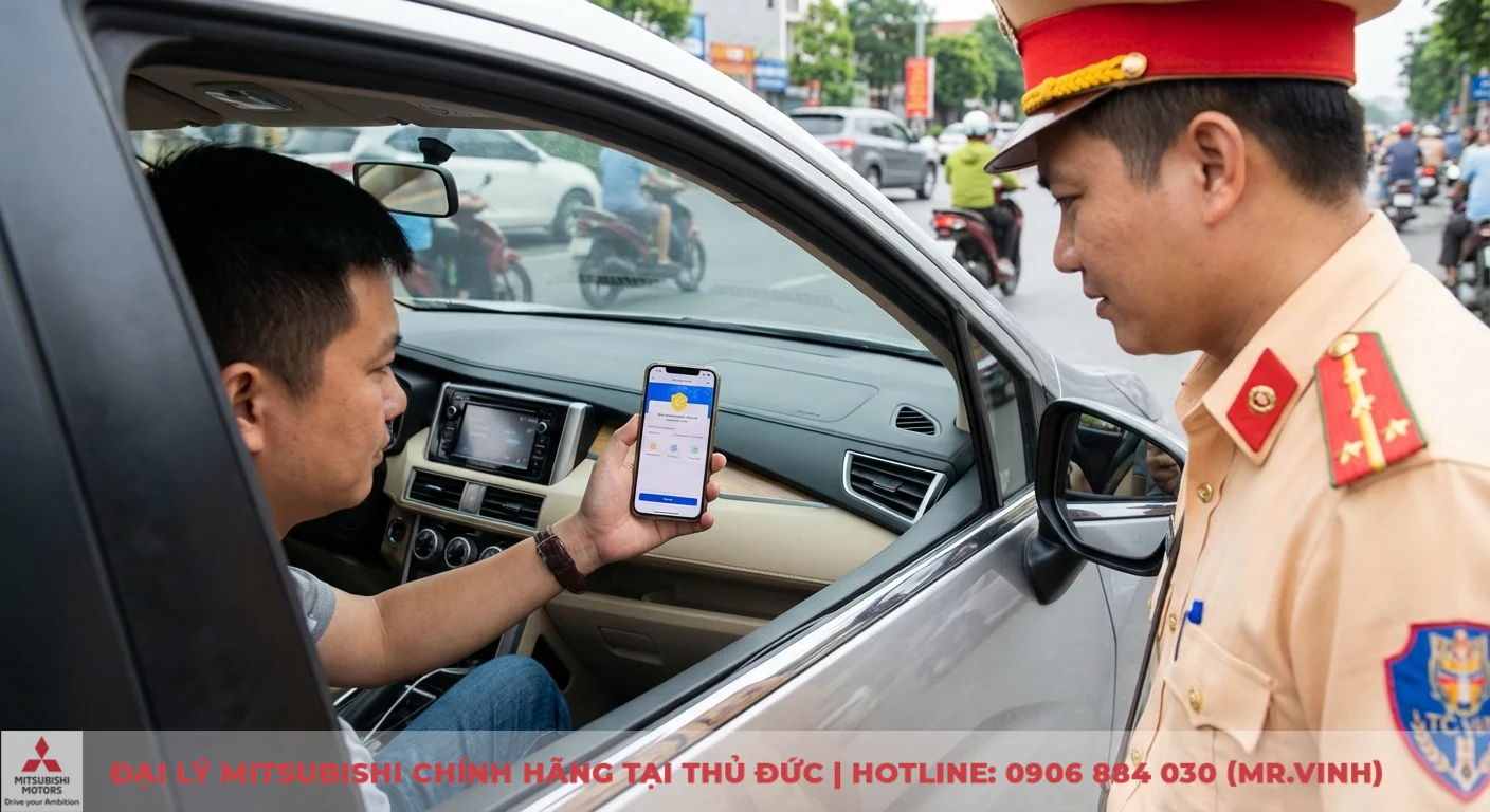 Giấy chứng nhận bảo hiểm điện tử được xuất tr&igrave;nh tr&ecirc;n điện thoại cho lực lượng chức năng kiểm tra khi tham gia giao th&ocirc;ng