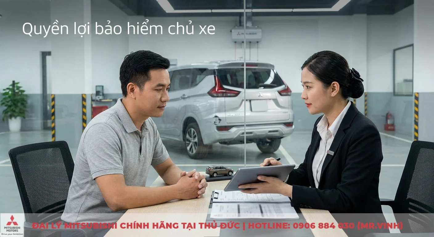 Quyền lợi của chủ xe khi tham gia bảo hiểm &ocirc; t&ocirc; bao gồm bồi thường thiệt hại vật chất, được tư vấn chi tiết c&aacute;c ch&iacute;nh s&aacute;ch sửa chữa.