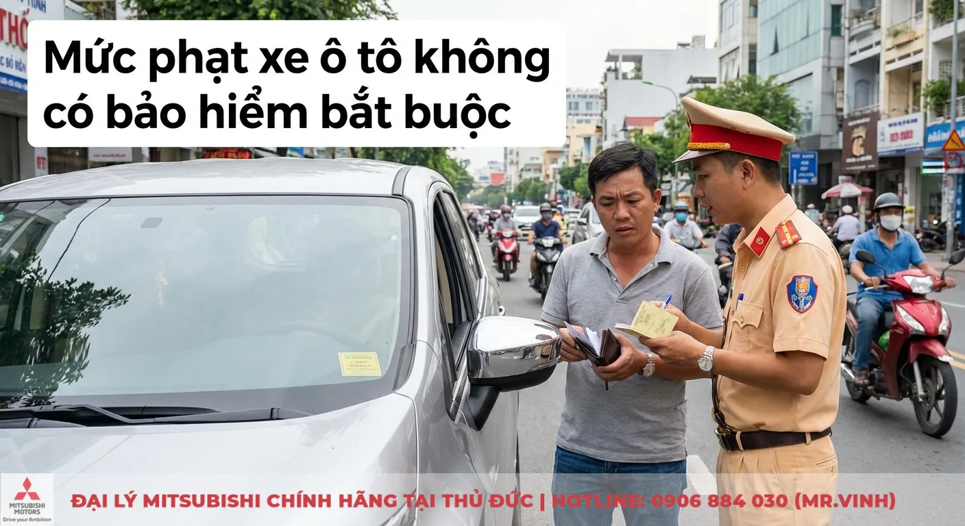 Mức phạt xe &ocirc; t&ocirc; kh&ocirc;ng c&oacute; bảo hiểm bắt buộc khi t&agrave;i xế bị cảnh s&aacute;t giao th&ocirc;ng kiểm tra giấy tờ bảo hiểm tr&aacute;ch nhiệm d&acirc;n sự