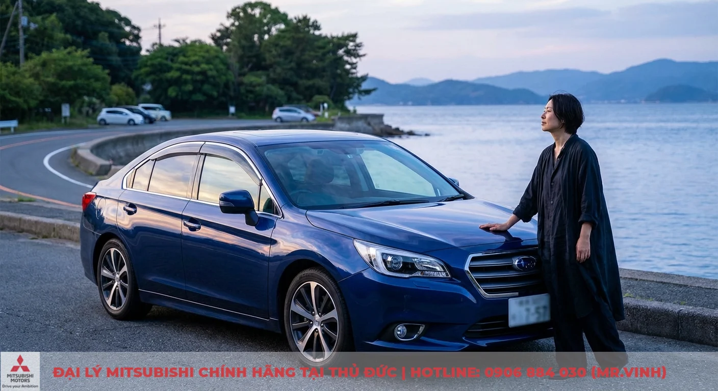 Mạng Thủy mua xe màu gì: Hướng dẫn chọn màu hợp phong thủy, cập nhật 2026 1 Chọn xe ô tô hợp mệnh Thủy với chiếc sedan màu xanh dương đỗ cạnh bờ biển, thu hút cát khí theo Ngũ Hành