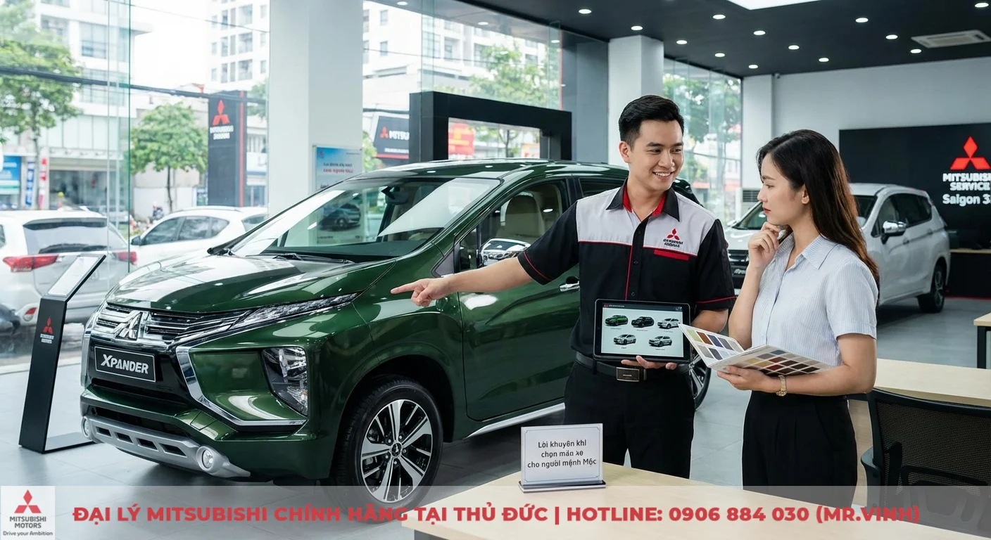Người mệnh Mộc mua xe ô tô màu gì hợp phong thủy? 3 Lời khuyên chọn màu xe hợp mệnh Mộc được chuyên gia Mitsubishi Saigon 3S tư vấn cùng xe xanh lá minh họa và bảng màu