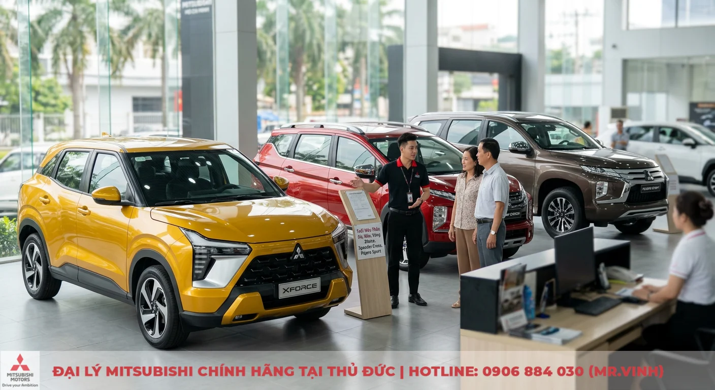 Người tuổi Mậu Thân mua xe màu gì: Hướng dẫn phong thủy chi tiết 3 Xe Mitsubishi Xforce màu vàng lý tưởng cho tuổi Mậu Thân mệnh Thổ, khách hàng được tư vấn kỹ tại showroom