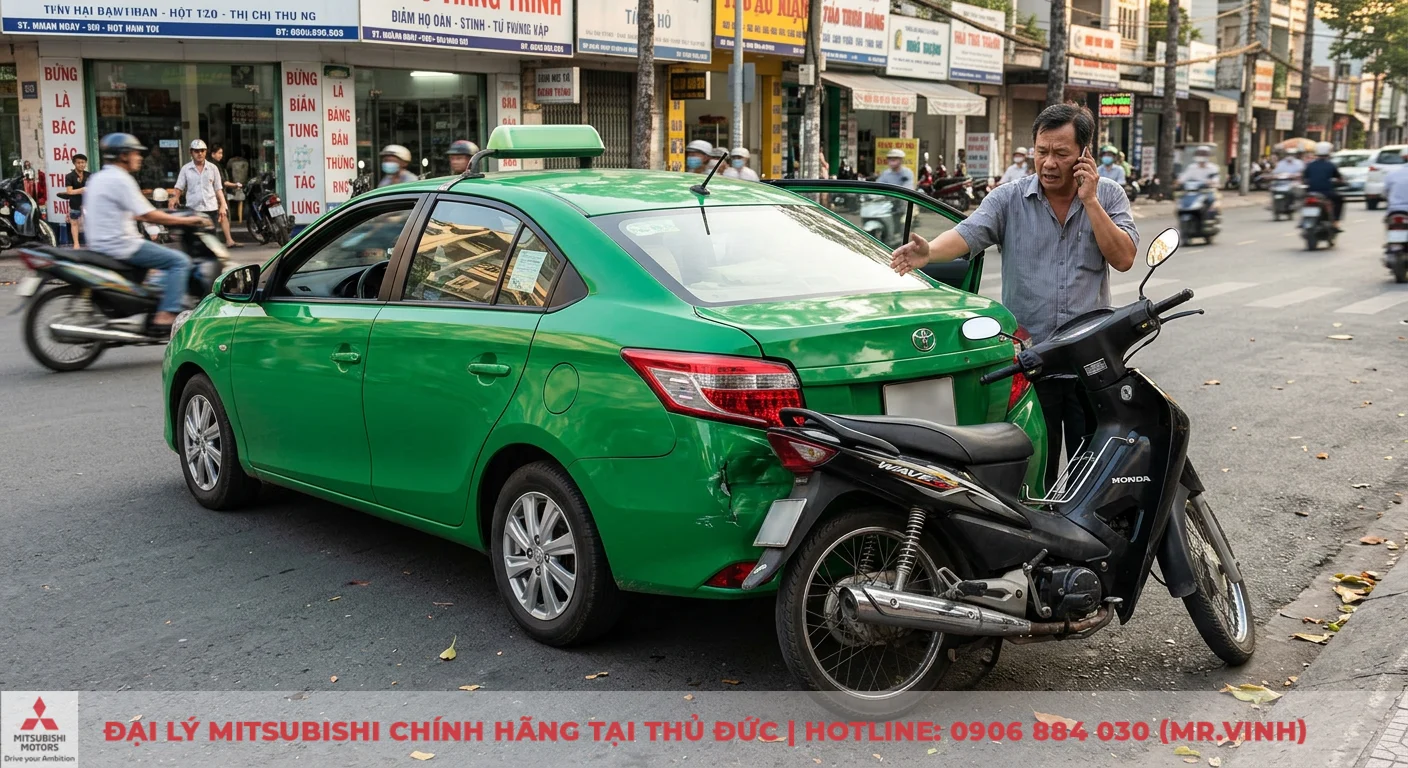 Sinh năm 1998 mua xe màu gì: Chọn màu hợp mệnh Thổ, rước tài lộc 2 Màu xe tương khắc như xanh lá cây có thể gây rủi ro tai nạn, va chạm, như chiếc taxi xanh bị hư hại sau tai nạn