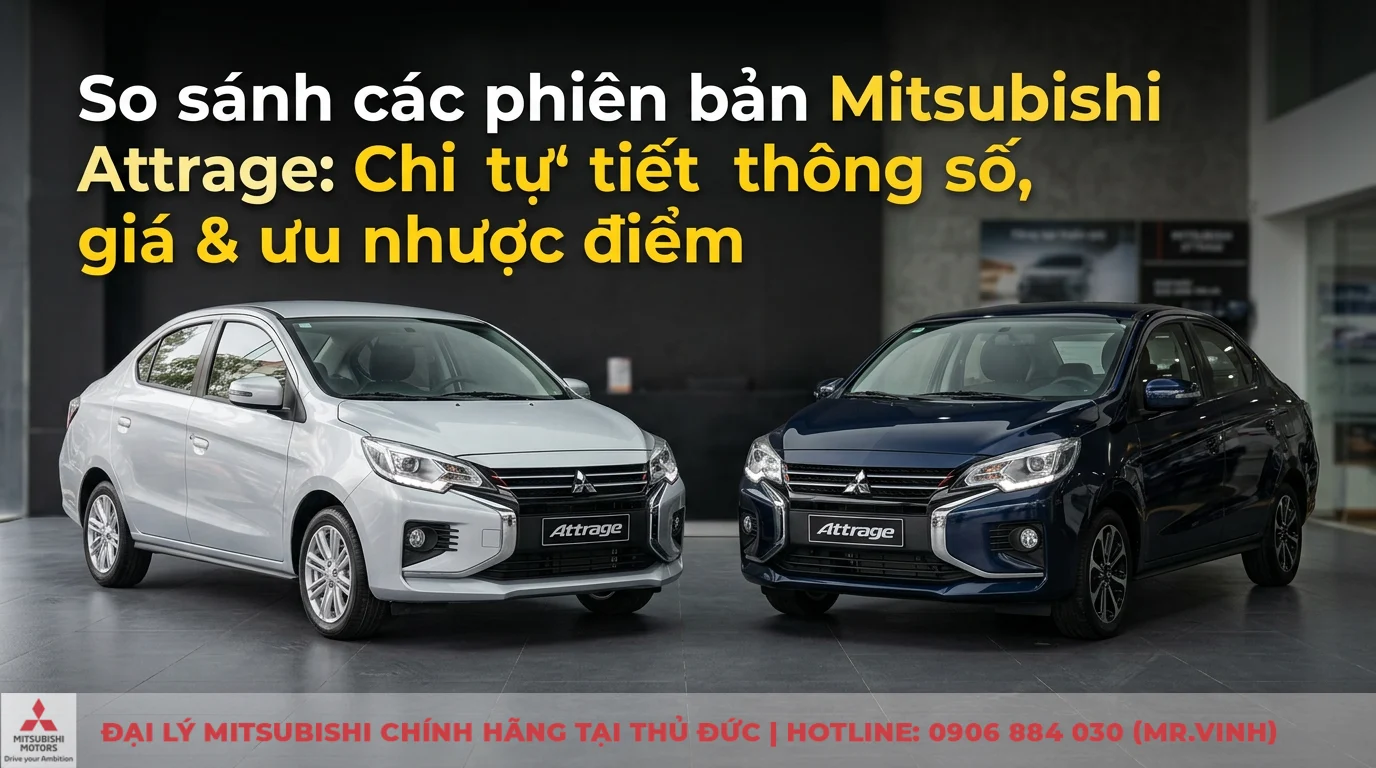 So sánh các phiên bản Mitsubishi Attrage: Chi tiết thông số, giá & ưu nhược điểm
