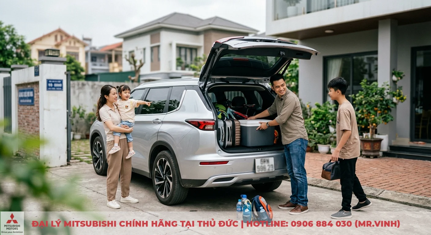 So sánh các phiên bản Mitsubishi Outlander: Thông số, giá & chọn bản nào 1 Mitsubishi Outlander là lựa chọn xe gia đình đa dụng, tiện nghi cho những chuyến đi, với hành lý được xếp gọn gàng trong cốp xe