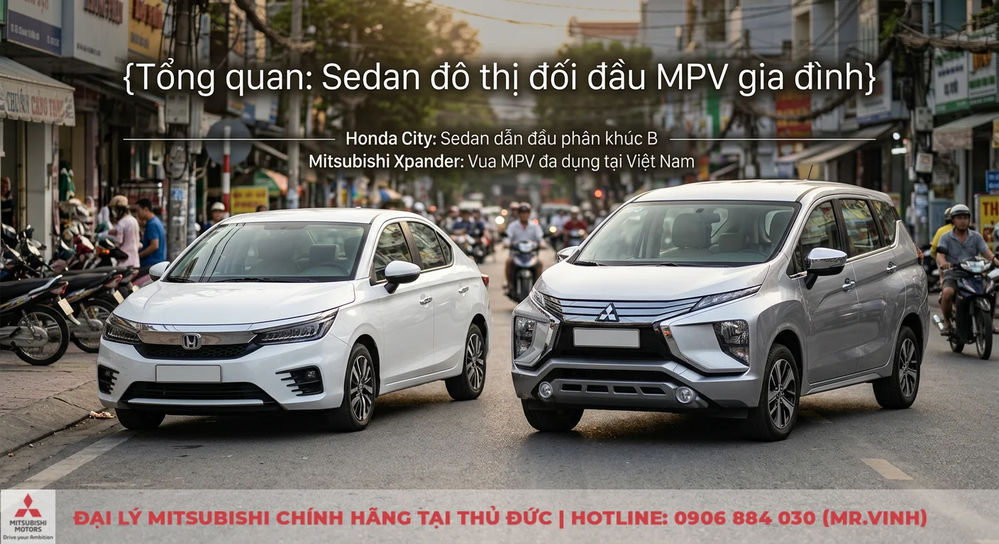 So sánh Honda City và Mitsubishi Xpander: Đánh giá chuyên sâu 1 Sedan đô thị Honda City đối đầu MPV gia đình Mitsubishi Xpander, hai lựa chọn phổ biến tại Việt Nam
