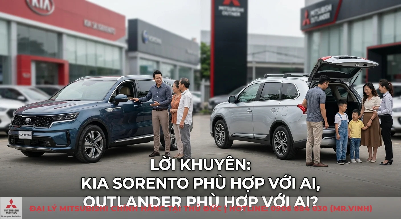 So sánh Kia Sorento và Mitsubishi Outlander: Nên chọn xe nào? 3 Lời khuyên chọn Kia Sorento và Outlander phù hợp từng đối tượng, được tư vấn trực tiếp tại đại lý
