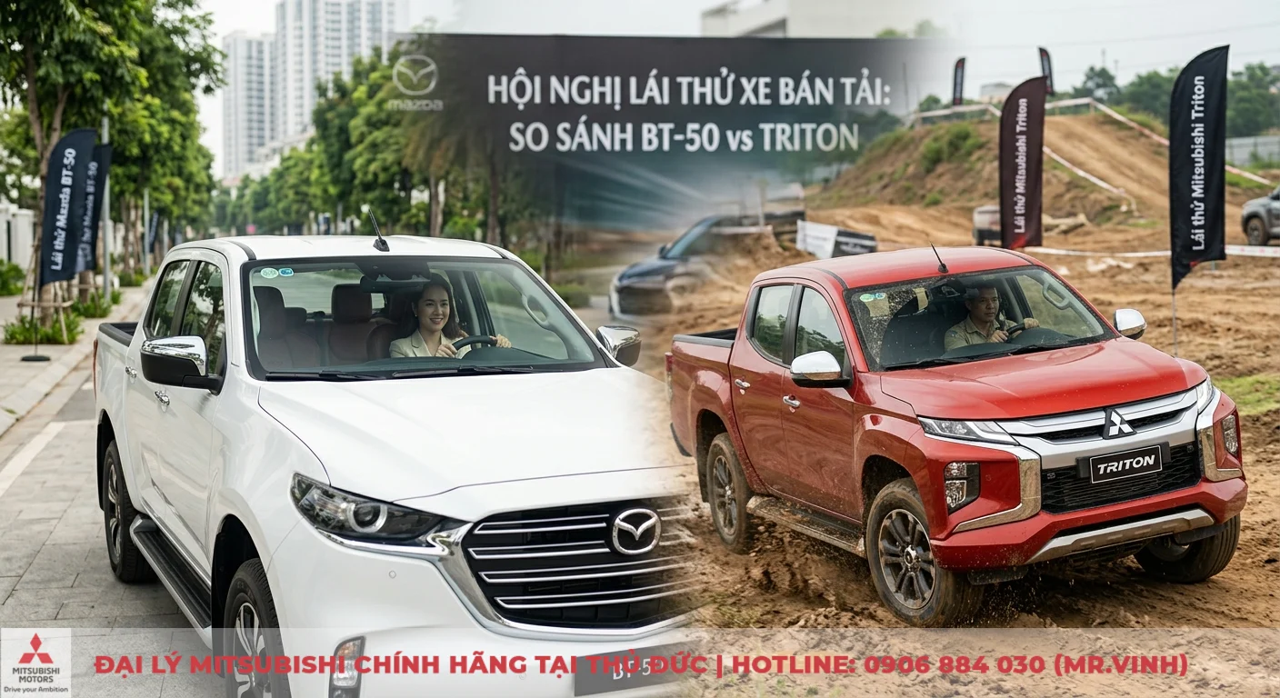 So sánh Mazda BT-50 và Mitsubishi Triton: Nên chọn bán tải nào? 3 So sánh Mazda BT-50 tiện nghi đô thị và Mitsubishi Triton mạnh mẽ off-road, giúp bạn lựa chọn xe phù hợp nhu cầu sử dụng