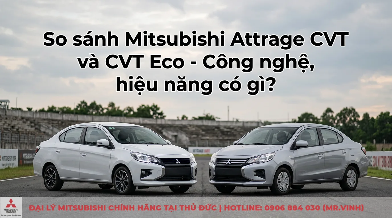 So sánh Mitsubishi Attrage CVT và CVT Eco – Công nghệ, hiệu năng có gì?