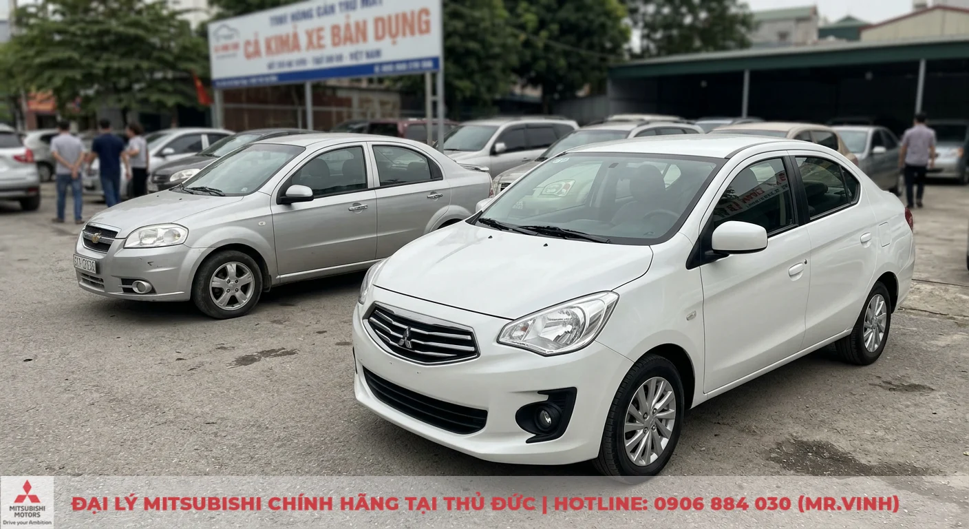 So sánh Mitsubishi Attrage và Chevrolet Aveo: Nên chọn xe mới hay cũ? 1 Tổng quan thị trường xe sedan, so sánh Mitsubishi Attrage mới và Chevrolet Aveo đã qua sử dụng