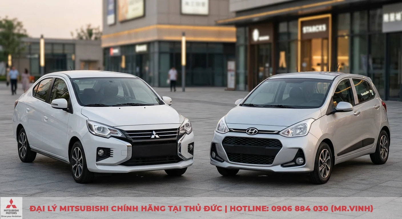 So sánh Mitsubishi Attrage và Hyundai Grand i10: Nên chọn xe nào? 1 Mitsubishi Attrage và Hyundai Grand i10 đều là lựa chọn hấp dẫn với ưu điểm riêng biệt, thể hiện qua mẫu xe sedan và hatchback đô thị