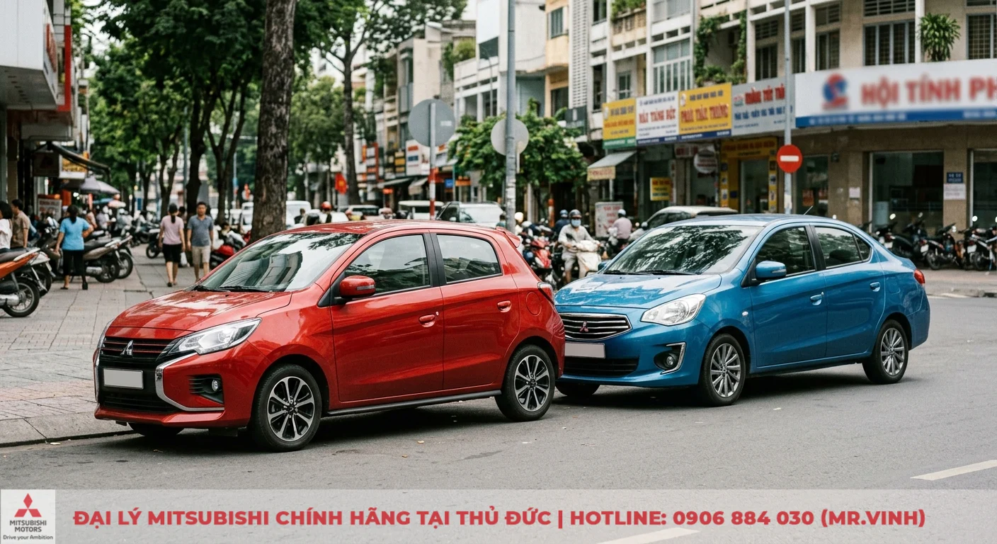 So sánh Mitsubishi Mirage và Attrage: Chọn sedan hay hatchback? 1 Mitsubishi Mirage và Attrage: hai mẫu xe với đặc trưng hatchback và sedan, bền bỉ, tiết kiệm nhiên liệu cho đường sá Việt Nam