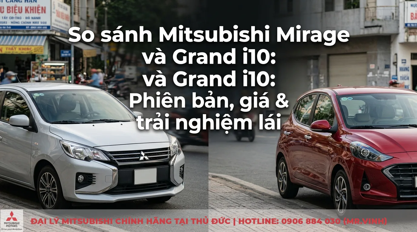 So sánh Mitsubishi Mirage và Grand i10: Phiên bản, giá & trải nghiệm lái