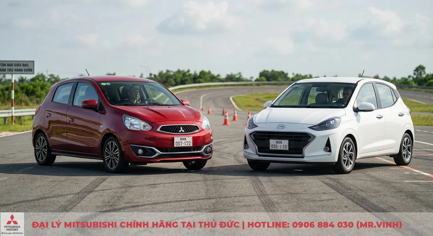 So sánh Mitsubishi Mirage và Grand i10: Phiên bản, giá & trải nghiệm lái 2 So sánh khả năng vận hành và trang bị an toàn của Mitsubishi Mirage và Hyundai Grand i10 trên đường thử