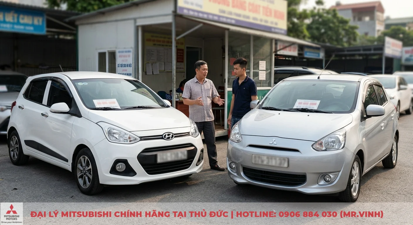 So sánh Mitsubishi Mirage và Hyundai Grand i10: Chọn xe nào phù hợp? 3 Khả năng thanh khoản và giữ giá của Hyundai Grand i10 và Mitsubishi Mirage đang được so sánh