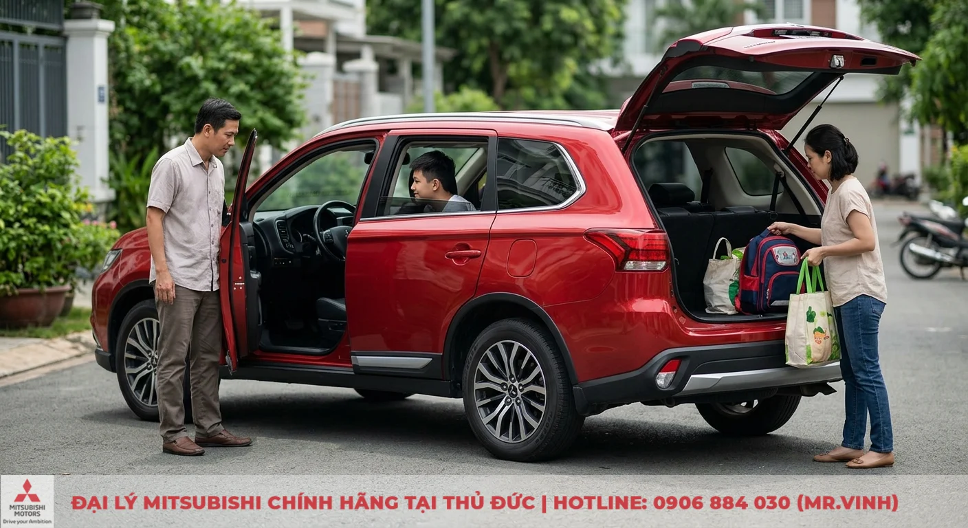 So sánh Mitsubishi Outlander: Đánh giá chi tiết & ưu nhược điểm 3 Mitsubishi Outlander 2017 được đánh giá có không gian nội thất rộng rãi, linh hoạt khi gia đình xếp hành lý vào cốp xe