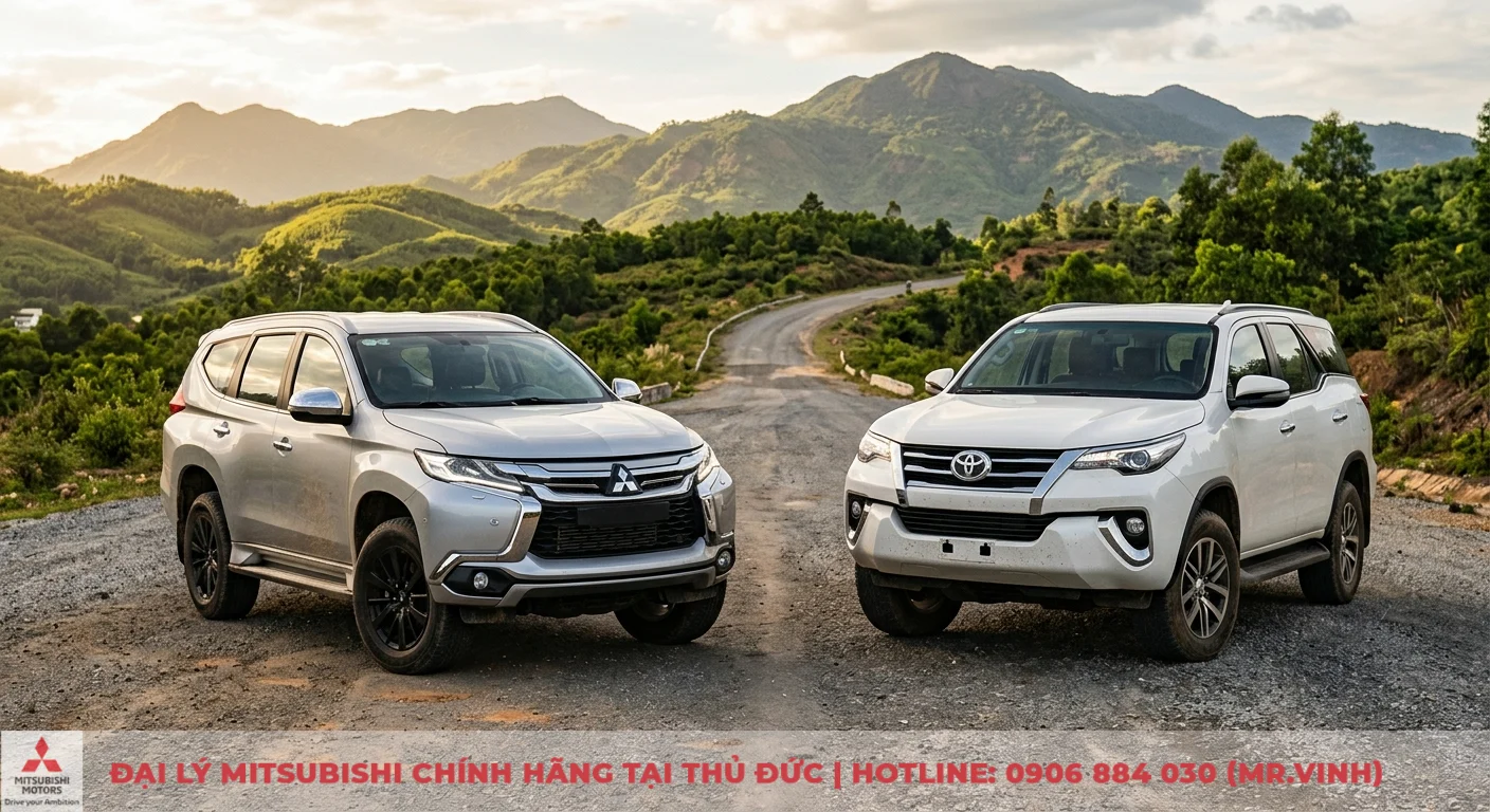 So sánh Mitsubishi Pajero Sport và Toyota Fortuner: Nên chọn xe nào? 1 Mitsubishi Pajero Sport 2018 và Toyota Fortuner 2018 so sánh thiết kế, vận hành hai mẫu SUV trên cung đường đồi núi