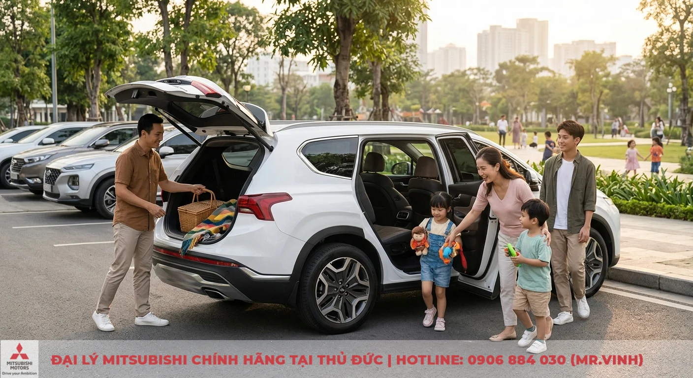 So sánh Mitsubishi Pajero Sport và Santa Fe: Nên chọn SUV nào? 3 Đối tượng phù hợp với Hyundai Santa Fe là gia đình cần SUV đa dụng, thoải mái cho các chuyến đi chơi cuối tuần, đang xếp đồ lên xe