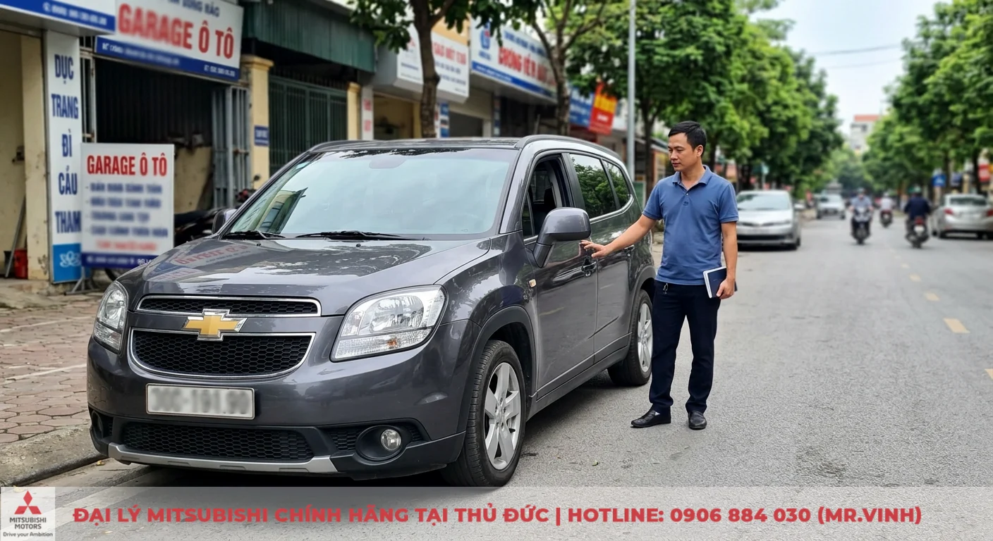 So sánh Mitsubishi Xpander và Chevrolet Orlando: MPV 7 chỗ nào tốt hơn? 3 Chevrolet Orlando màu xám đậm với thiết kế khỏe khoắn, cứng cáp như SUV lai MPV, một người đàn ông đang mở cửa xe