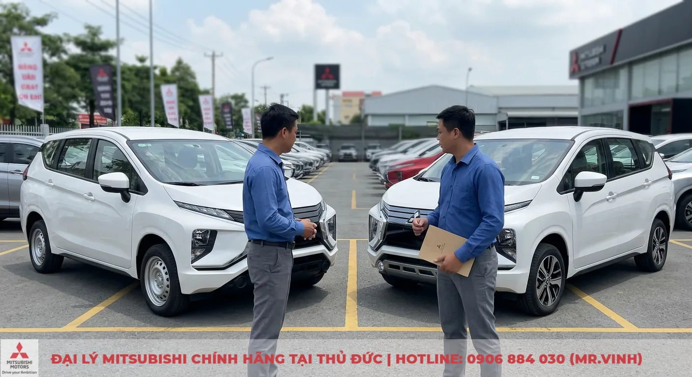 So sánh Mitsubishi Xpander MT và AT: Chọn số sàn hay tự động? 1 So sánh Mitsubishi Xpander MT và AT qua hai phiên bản khác nhau, với mâm xe là điểm phân biệt rõ rệt