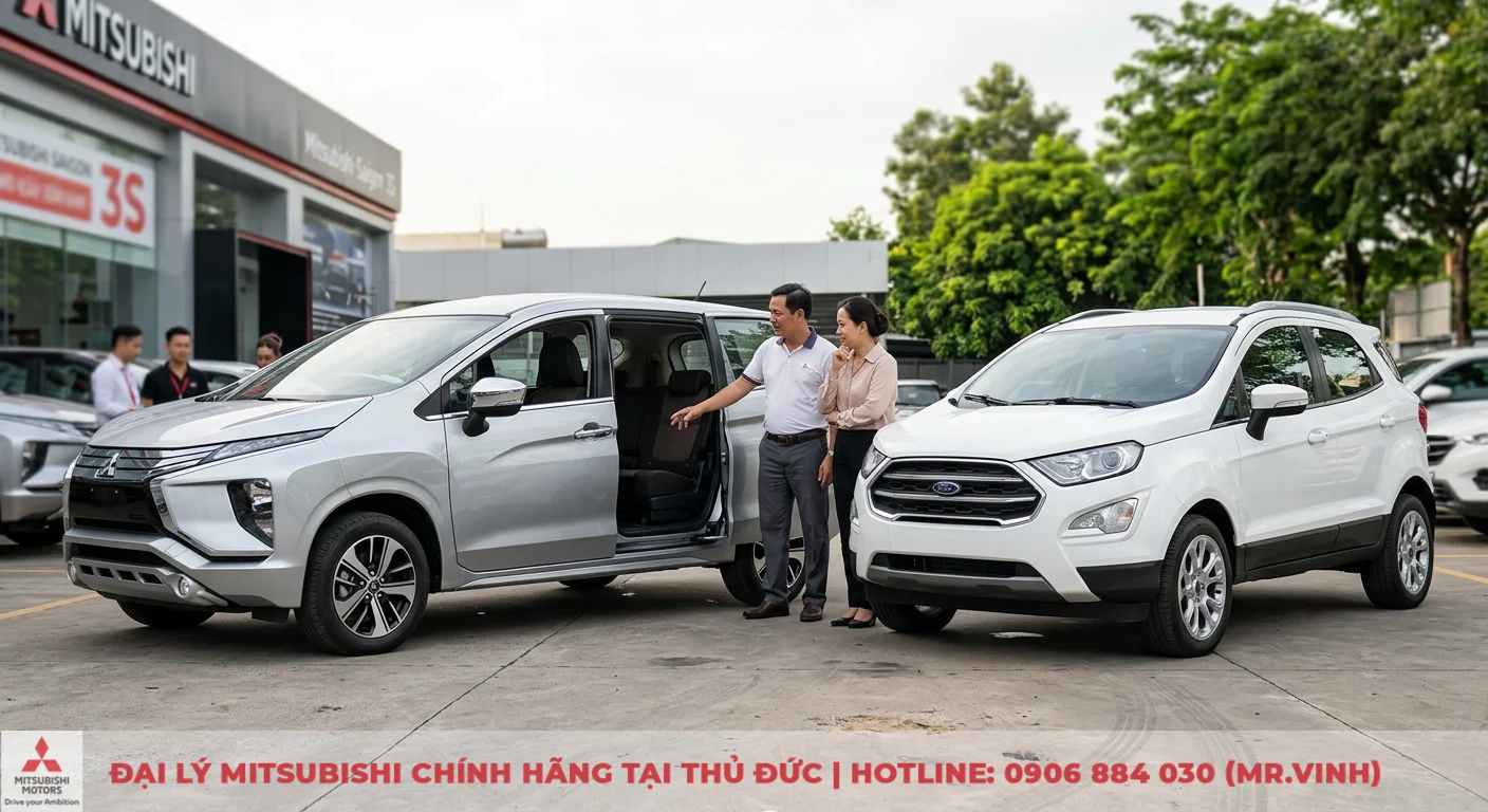 So sánh Mitsubishi Xpander và Ford EcoSport: Đâu là lựa chọn tối ưu? 3 Lựa chọn xe giữa Mitsubishi Xpander và Ford EcoSport được khách hàng cân nhắc, tư vấn tại showroom Mitsubishi Saigon 3S