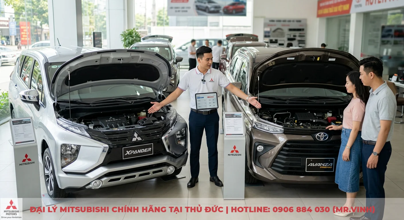 So sánh Mitsubishi Xpander và Toyota Avanza: Nên chọn xe nào cập nhật 2026? 2 So sánh động cơ, vận hành Xpander và Avanza, nhân viên giới thiệu chi tiết thông số hai xe cho khách hàng