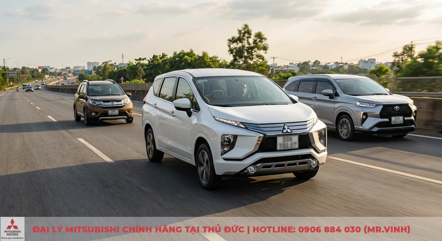 So sánh Mitsubishi Xpander và đối thủ 7 chỗ: Chọn xe nào phù hợp? 2 So sánh động cơ, vận hành và tiêu hao nhiên liệu của Mitsubishi Xpander cùng Toyota Veloz Cross và Honda BR-V trên đường