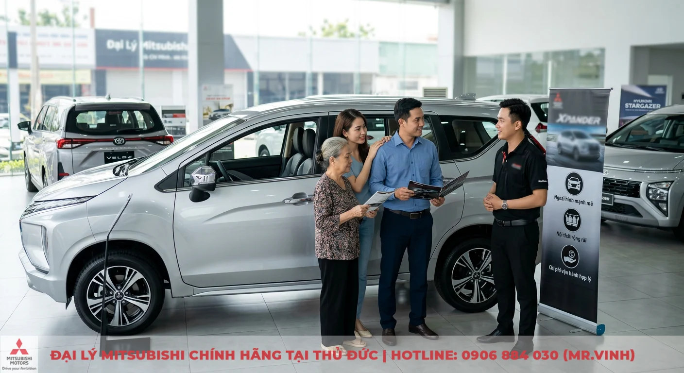 So sánh Mitsubishi Xpander và đối thủ 7 chỗ: Chọn xe nào phù hợp? 3 Quyết định chọn xe 7 chỗ phù hợp thông qua việc được tư vấn chi tiết về Mitsubishi Xpander và các dòng xe khác tại showroom