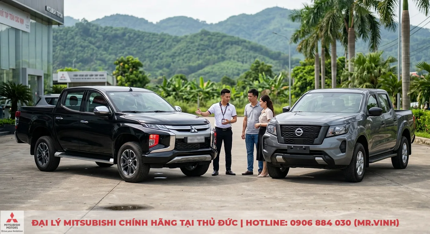So sánh Mitsubishi Triton 4x2 AT và Nissan Navara: Đâu là lựa chọn? 3 Đánh giá tổng quan Mitsubishi Triton và Nissan Navara, nhân viên tư vấn giúp khách hàng chọn xe bán tải tối ưu