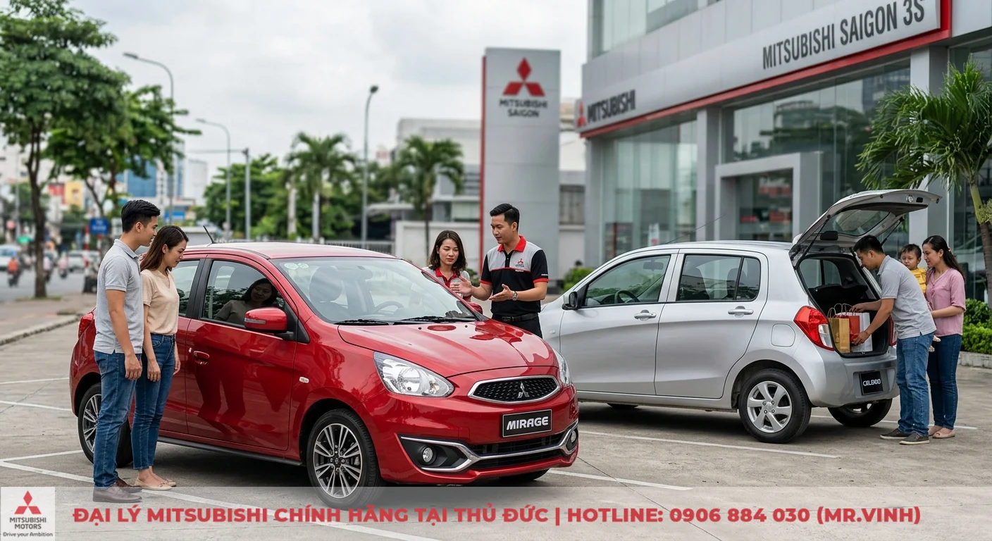 So sánh Mitsubishi Mirage và Suzuki Celerio: Nên chọn xe nào? 3 Tư vấn chọn Mitsubishi Mirage hoặc Suzuki Celerio theo nhu cầu, với Mirage được giới thiệu và Celerio phục vụ gia đình