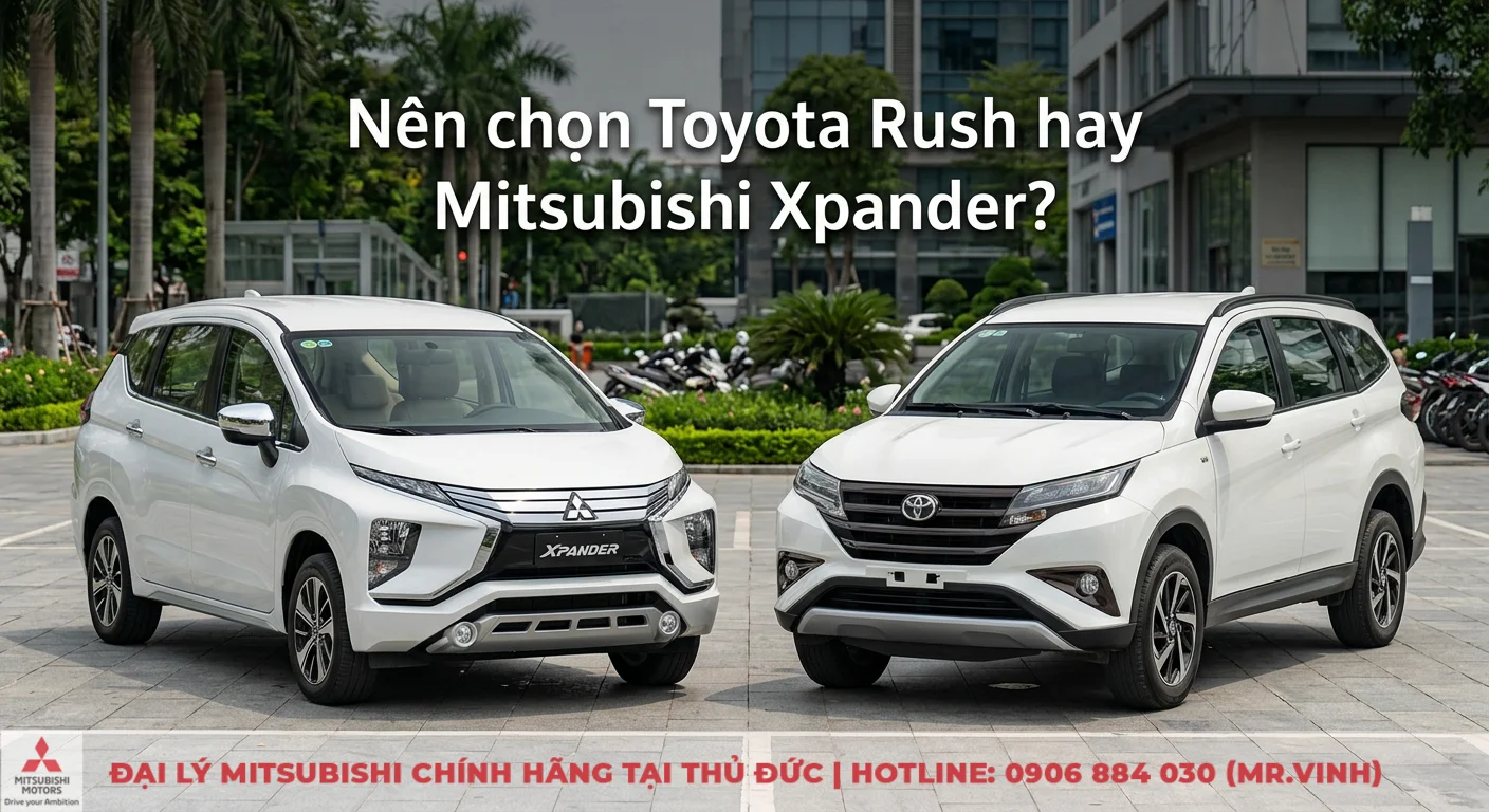So sánh Toyota Rush và Mitsubishi Xpander: Nên chọn xe nào? 3 Nên chọn Toyota Rush hay Mitsubishi Xpander? Hai mẫu xe trắng đỗ cạnh nhau, gợi ý lựa chọn tối ưu theo nhu cầu