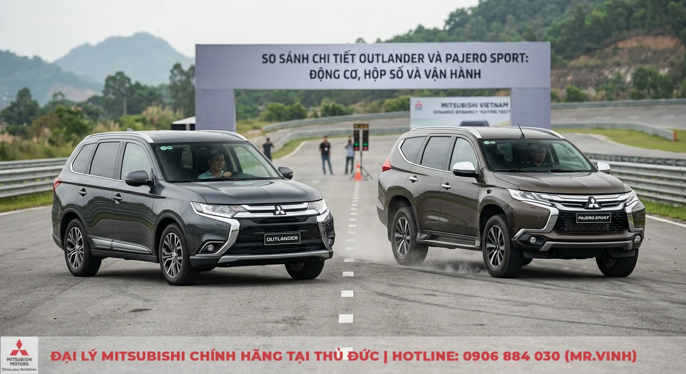 So sánh Mitsubishi Outlander và Pajero Sport: Chọn xe nào phù hợp? 2 So sánh chi tiết động cơ, hộp số và vận hành của Outlander và Pajero Sport trên đường thử hiệu năng