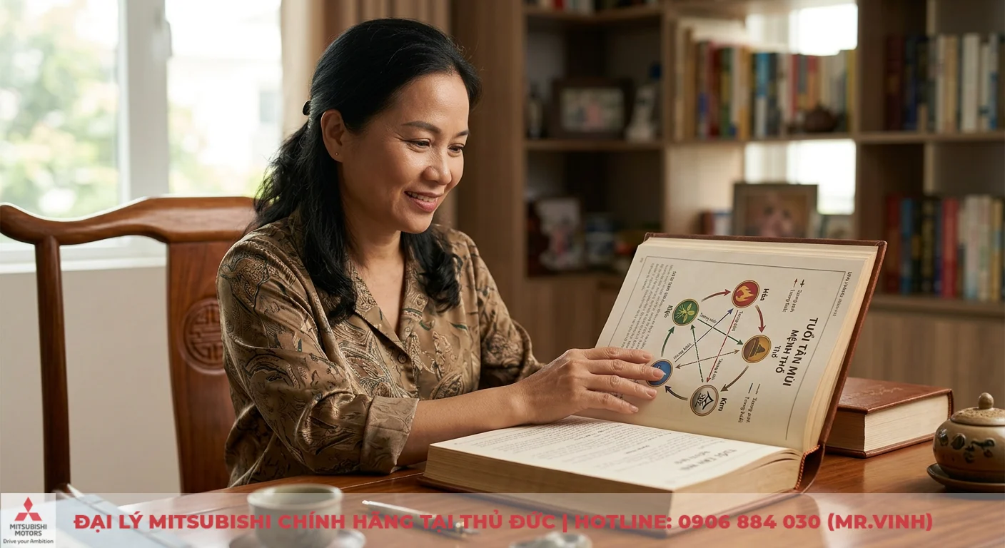 Tuổi Tân Mùi mua xe màu gì hợp phong thủy? Chọn màu mang lại may mắn 1 Người tuổi Tân Mùi mệnh Thổ nghiên cứu quy luật Ngũ hành tương sinh tương khắc qua sơ đồ trong sách