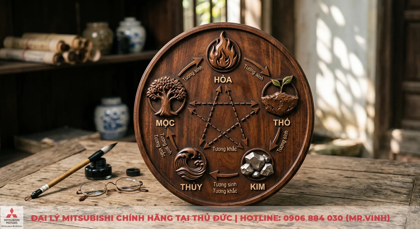 Tuổi Tuất mua xe màu gì: Chọn màu hợp mệnh, mang tài lộc, bình an 1 Quy luật ngũ hành tương sinh tương khắc cơ bản thể hiện qua bảng gỗ Kim, Mộc, Thủy, Hỏa, Thổ cùng các mũi tên hỗ trợ và ức chế